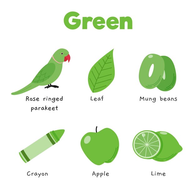 Groene kleur en woordenschat in het Engels