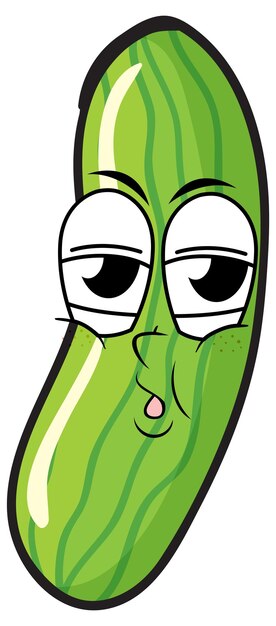Groene komkommer met gezicht
