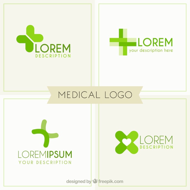 Gratis vector groene medische logo templates