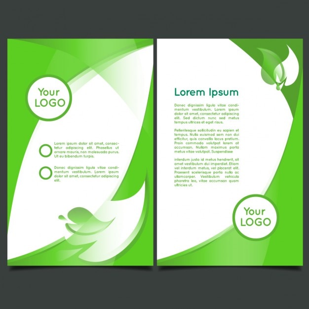 Gratis vector groene natuur brochure template