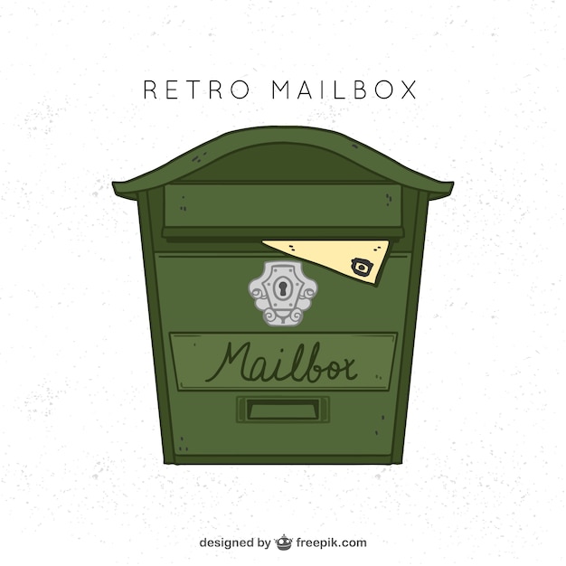 Gratis vector groene oude mailbox achtergrond