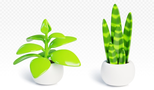 Gratis vector groene plant in pot voor huis- en kantoorversiering