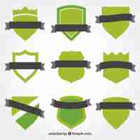 Gratis vector groene schilden