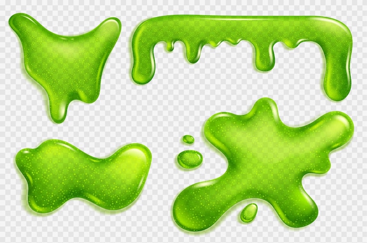 Gratis Vector groene slijm gelei vloeistof druipend snot of lijm