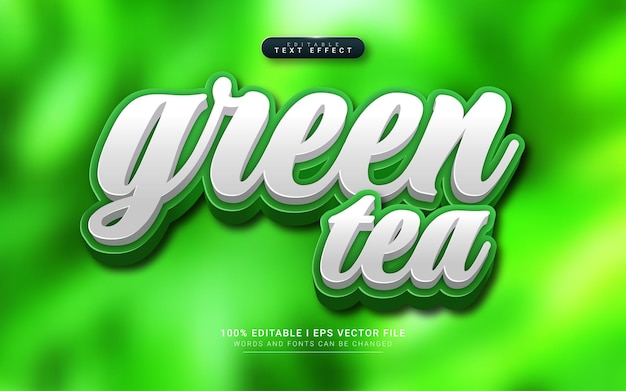 Groene thee 3d-tekststijleffect