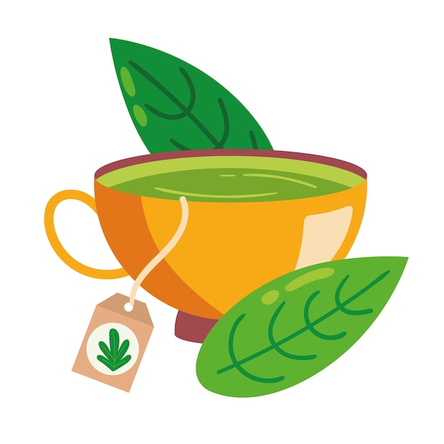 Gratis vector groene thee in kopje