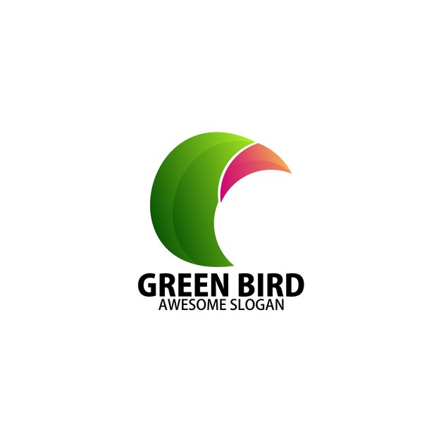 Groene vogel logo ontwerp kleur voor de kleurovergang