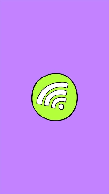 Groene wifi-signaal doodle vector