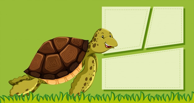 Gratis vector groene zeeschildpad sjabloon