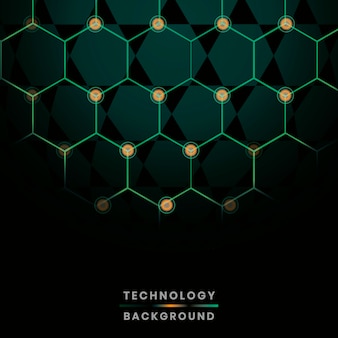 Groene zeshoek netwerktechnologie achtergrond vector