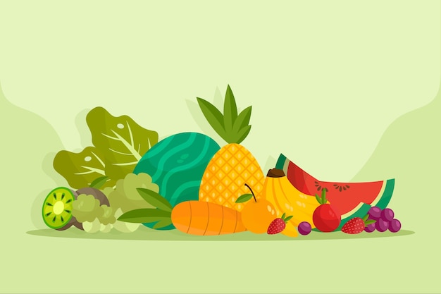Groenten en fruit achtergrond concept