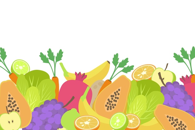 Gratis vector groenten en fruit achtergrond