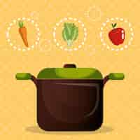 Gratis vector groenten en fruit gezond voedsel