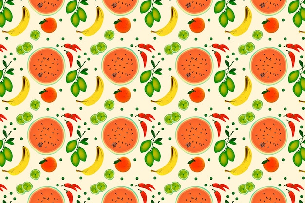 Gratis vector groenten en fruit vlakke stijl