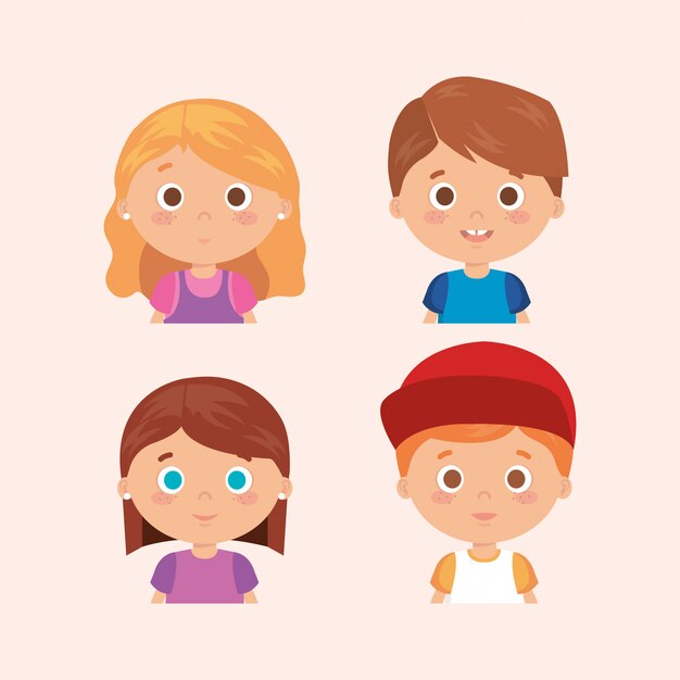 Groep kleine kinderen karakters