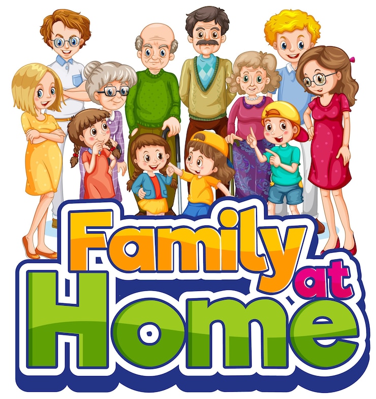 Gratis Vector groep van familielid