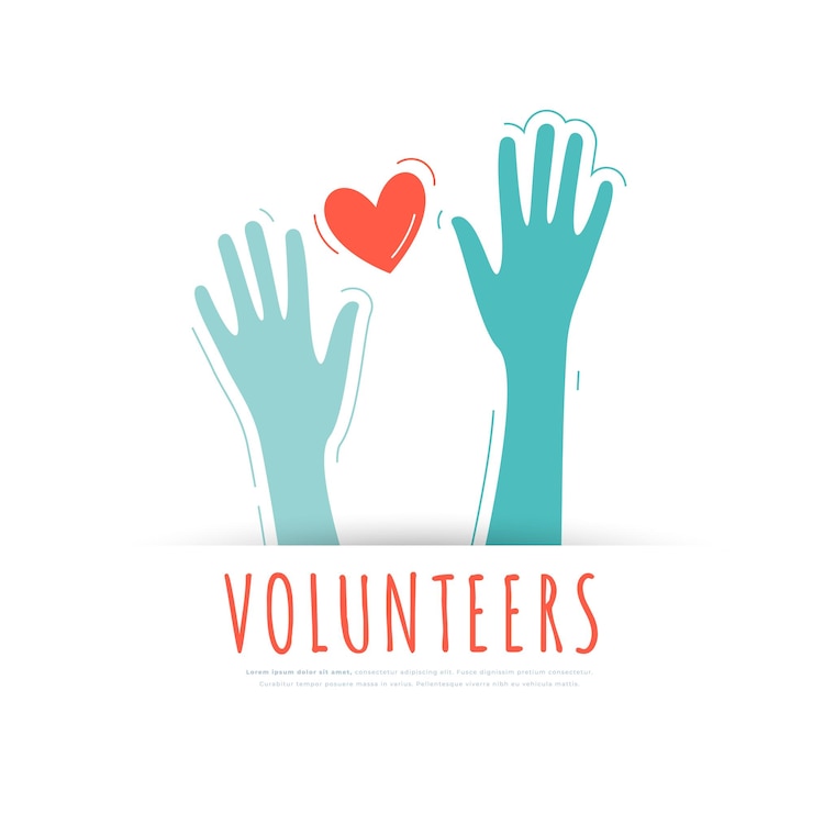 Gratis Vector groep vrijwilligers die hand in hand gaan achtergrond voor gezondheid of liefdadigheidskamp vector
