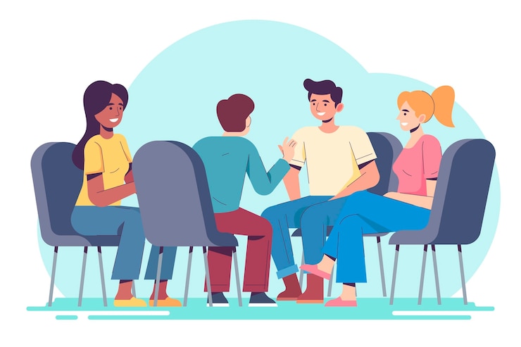 Gratis Vector groepstherapie illustratie concept