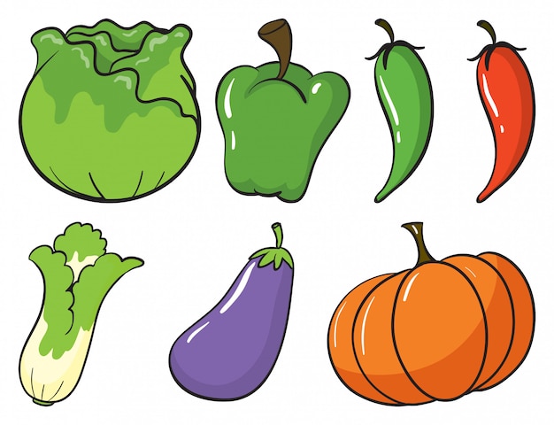 Groot aantal groenten en fruit op witte achtergrond