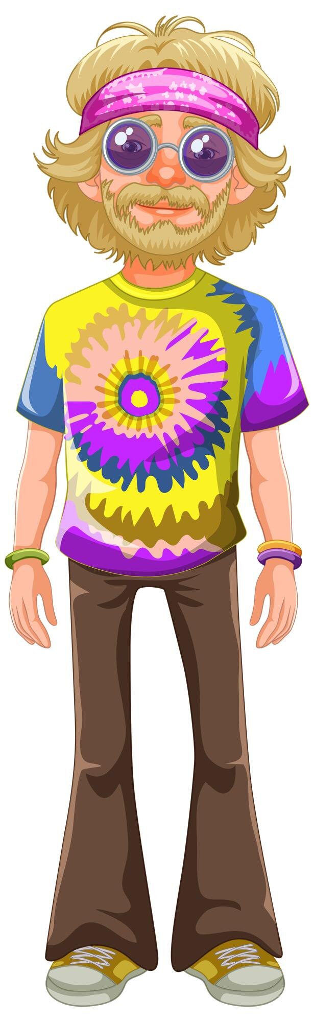 Gratis Vector groovy hippie man vector illustratie