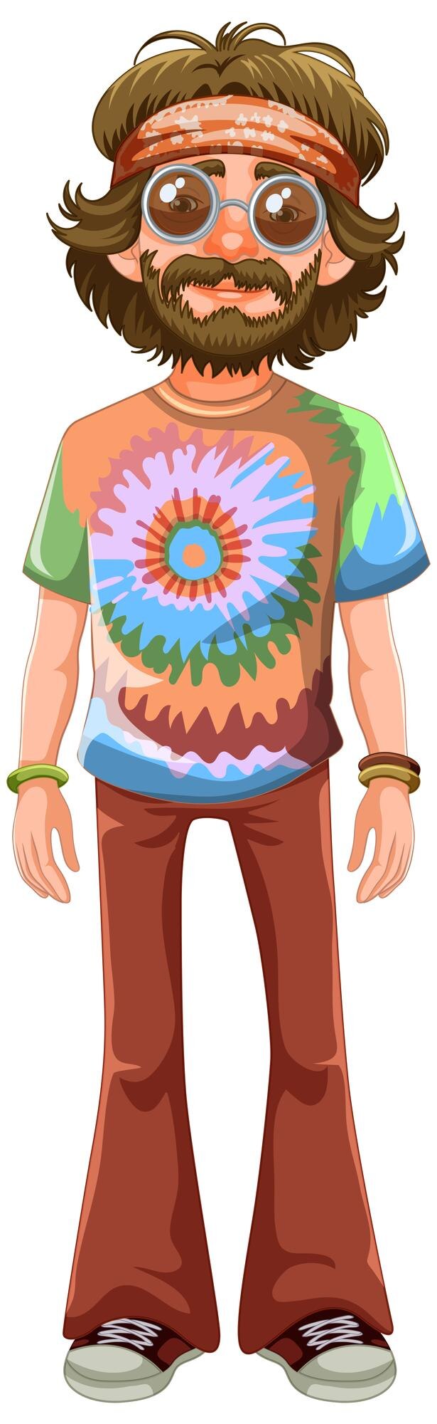 Gratis Vector groovy hippie man vector illustratie