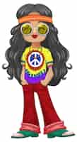 Gratis vector groovy hippie mode vectorillustratie