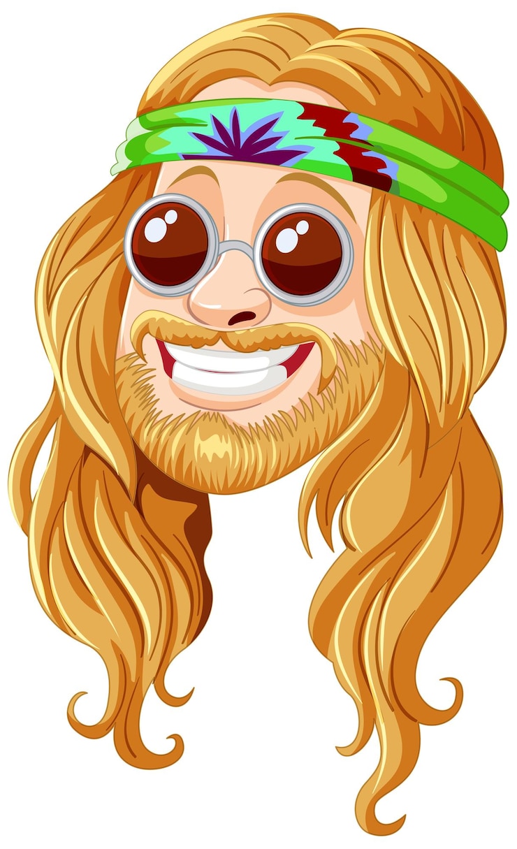 Gratis Vector groovy hippie personage illustratie
