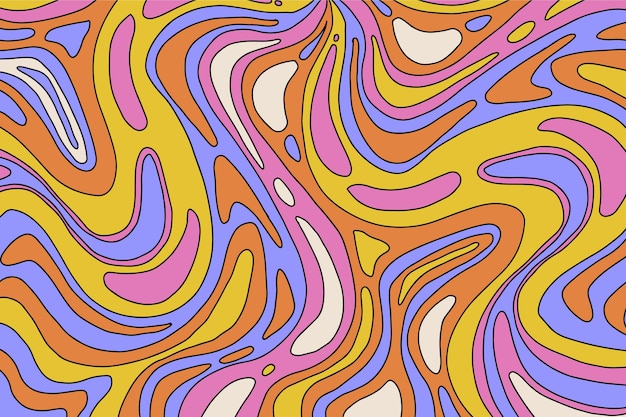 Gratis vector groovy psychedelische kleurrijke achtergrond