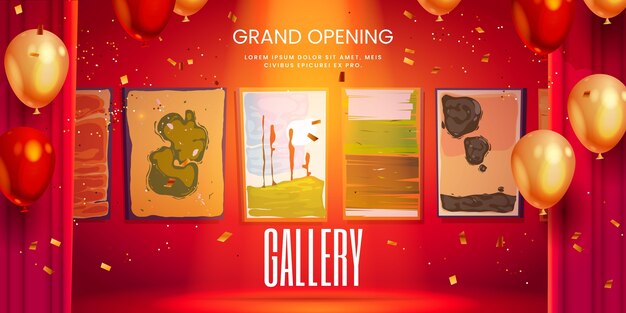 Grote openingsbanner van kunstgalerij