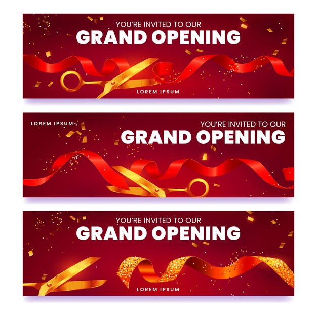 Grote openingsbanners cartoon
