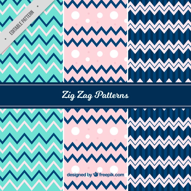 Gratis vector grote patronen van decoratieve zigzag lijnen