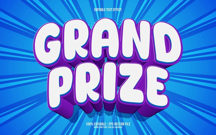 Gratis Vector grote prijs 3d-bewerkbare tekst-effect
