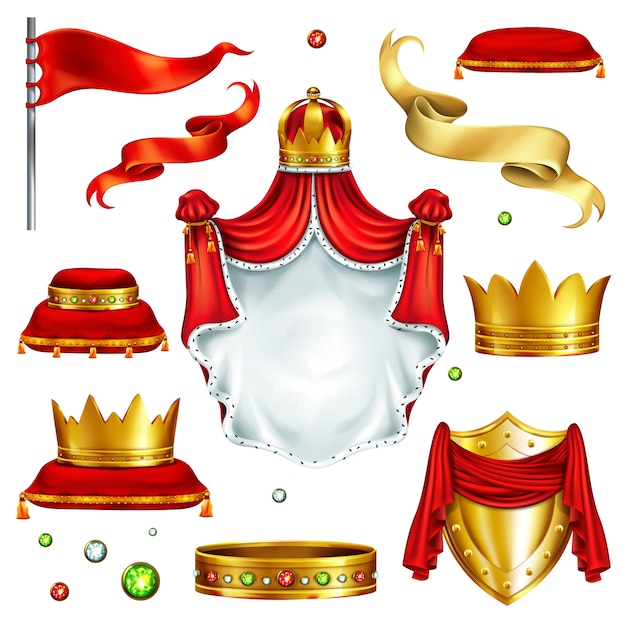 Gratis vector grote reeks machtssymbolen van de monarch