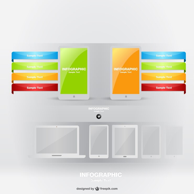Gratis Vector grote smartpone vector gratis infografie