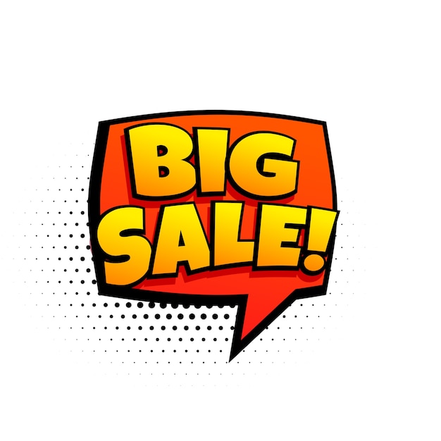 Grote verkoop marketingsjabloon in komische stijl
