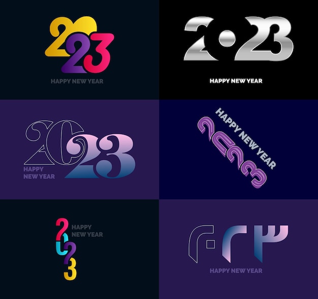 Grote verzameling 2023 Happy New Year-symbolen Cover van zakelijke agenda voor 2023 met wensen