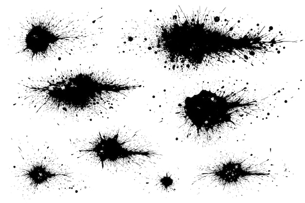 Grote verzameling gedetailleerde inktvlekken