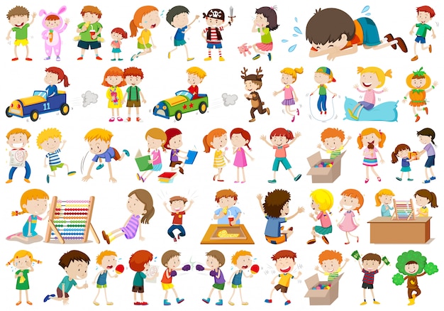 Gratis vector grote verzameling kinderen