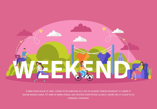 Gratis vector grote weekendbanner