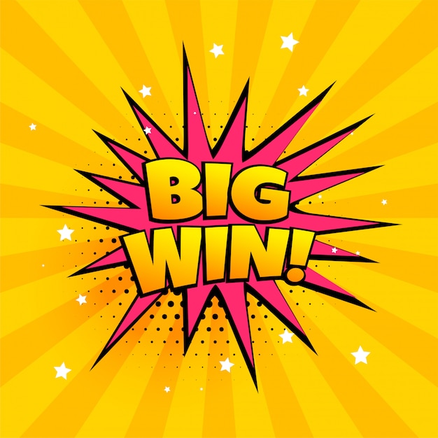 Gratis vector grote win-verrassingsbanner in grappige stijl