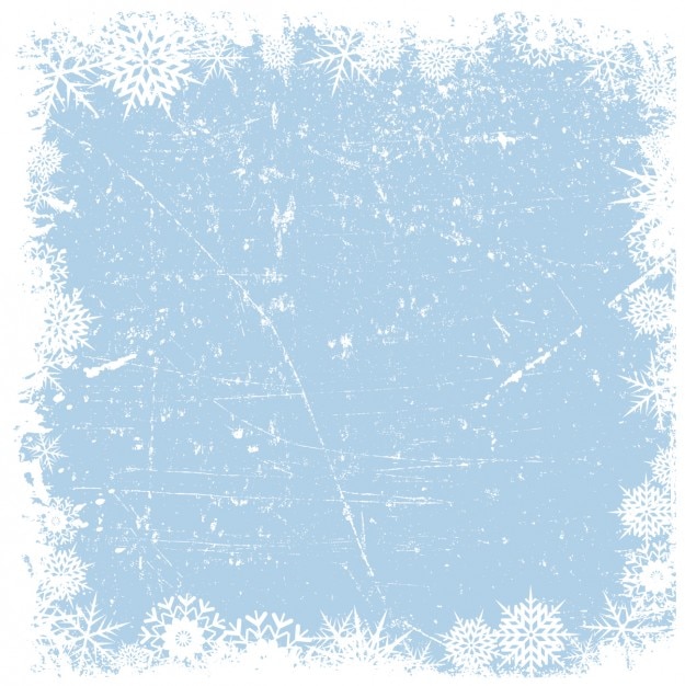 Grounge sneeuwvlokken frame op ijs achtergrond Gratis Vector