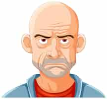 Gratis vector grumpy man cartoon personage illustratie