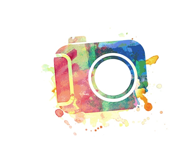 Gratis vector grunge camera pictogram ontwerp vectorelement