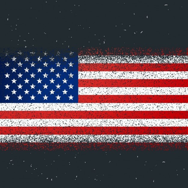 Gratis vector grunge getextureerde vlag van amerika