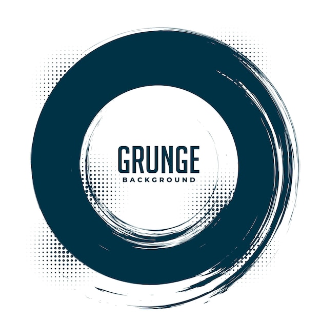 Gratis vector grunge halftone cirkelvormige frame achtergrond