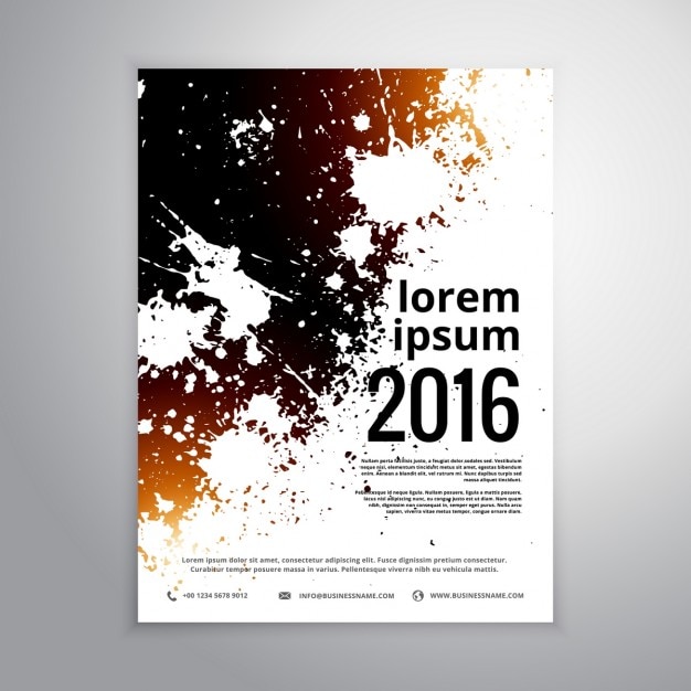 Gratis vector grunge inkt splatter brochure affichemalplaatje