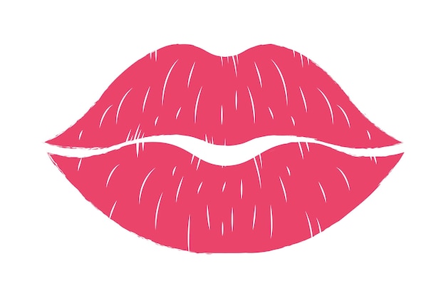 Gratis vector grunge stijl rode lippen kus