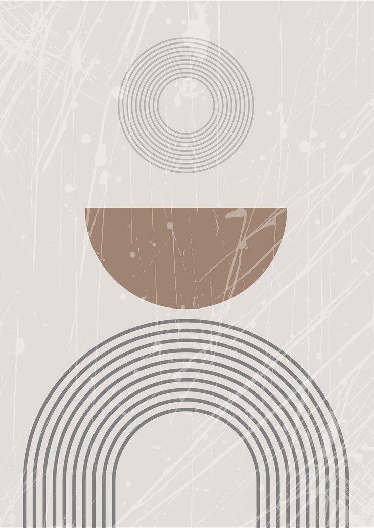Gratis Vector grunge-stijl scandi-thema abstract muurkunstontwerp