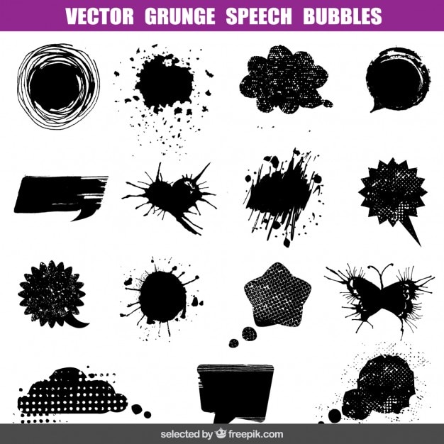 Gratis vector grunge tekstballonnen set