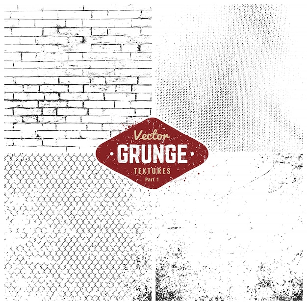 Gratis vector grunge texturen instellen